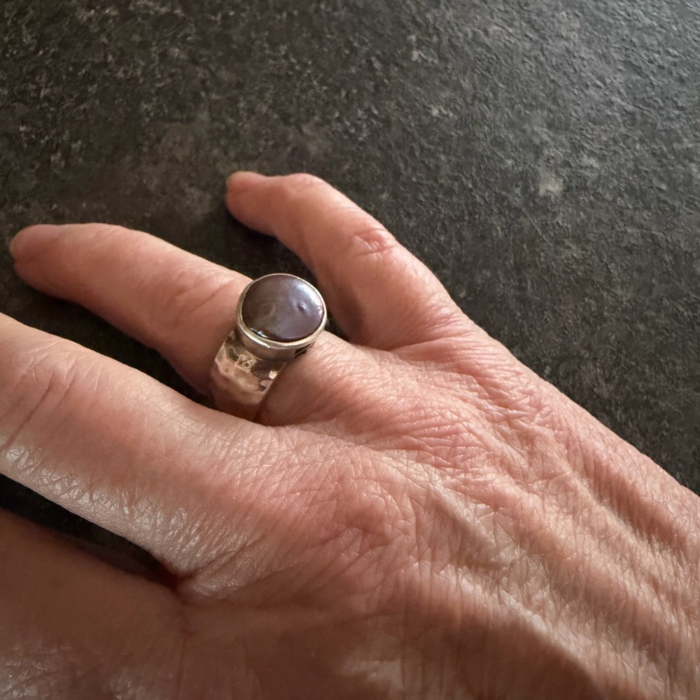 Silpada Sterling Silver Ring with bronze pearl. Hammered Silver. - Picture 6 of 6